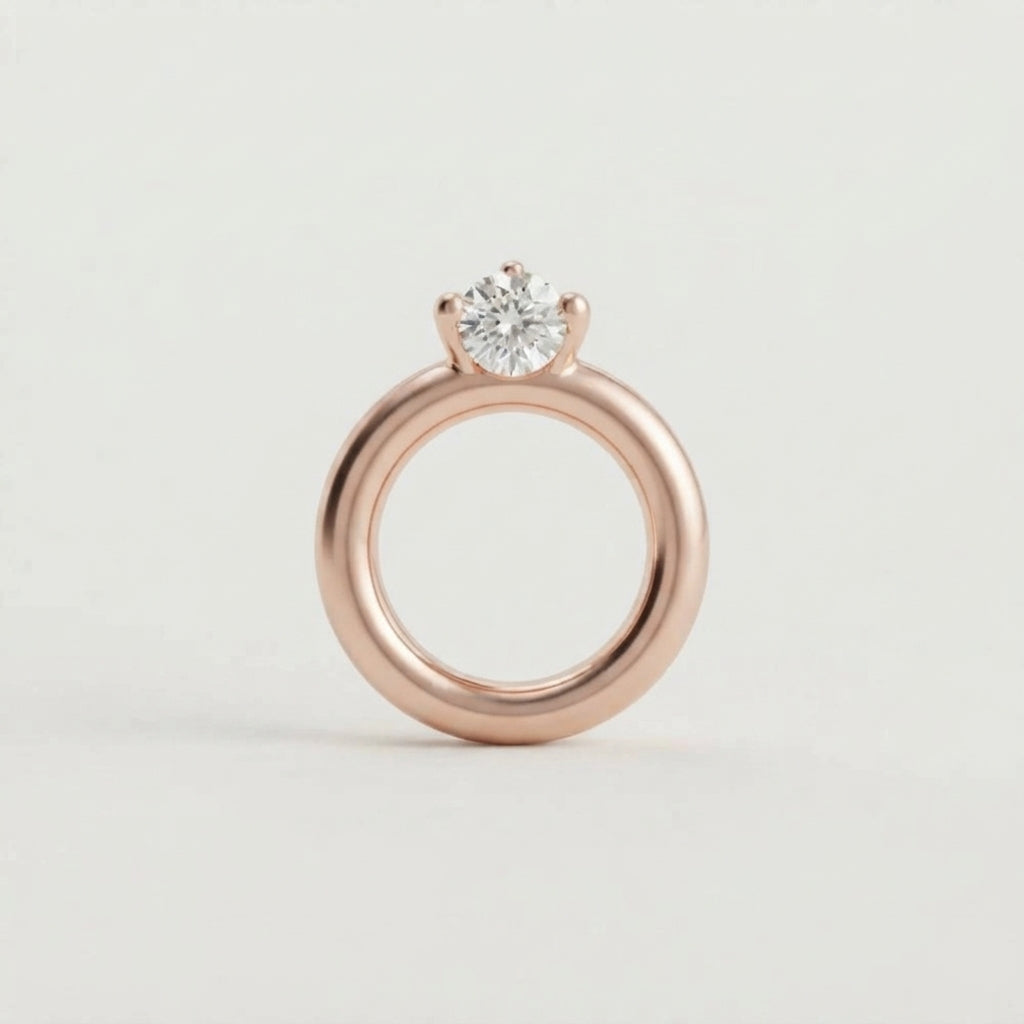 charm - aliança c/diamante rosê