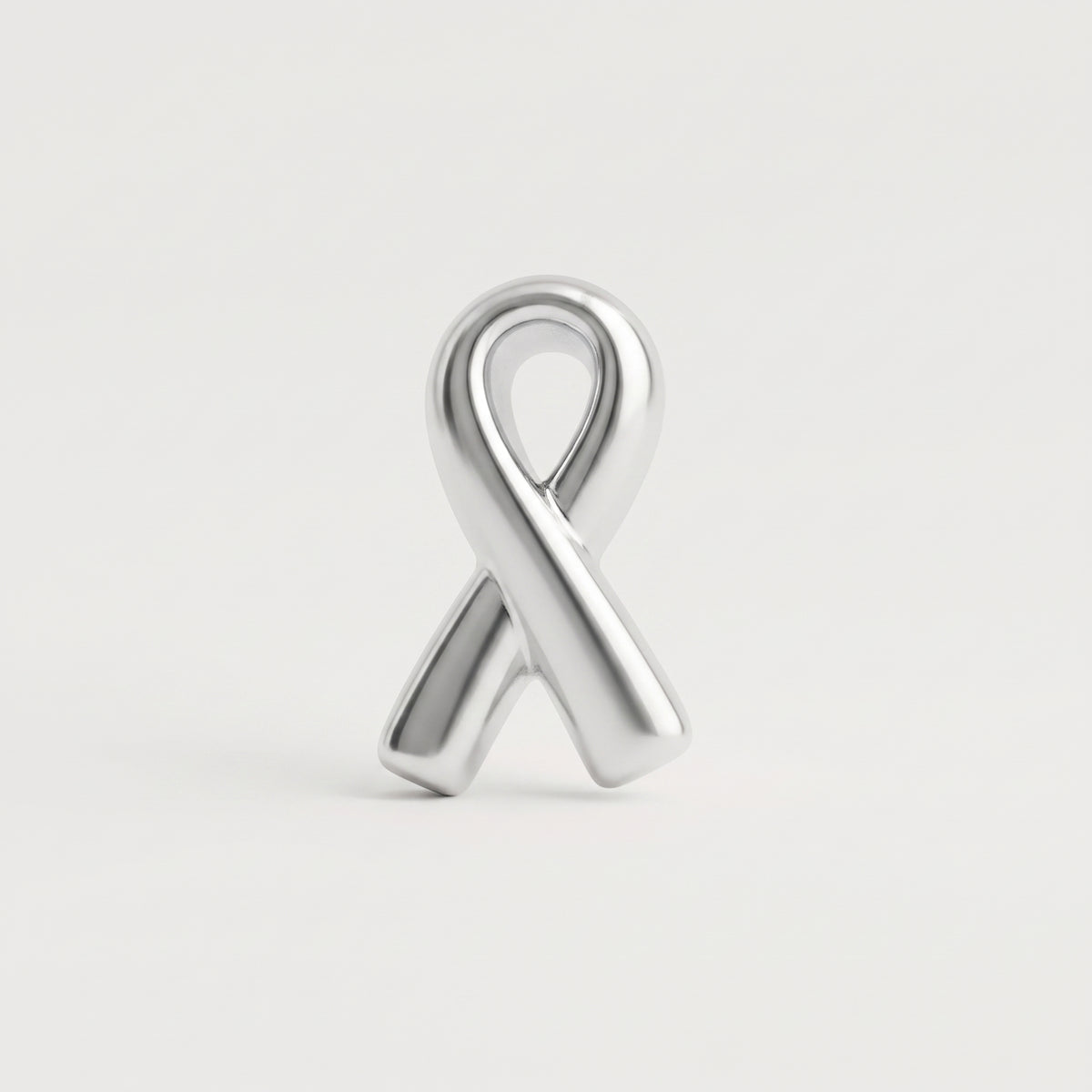 Pendentif - Ruban de sensibilisation argenté
