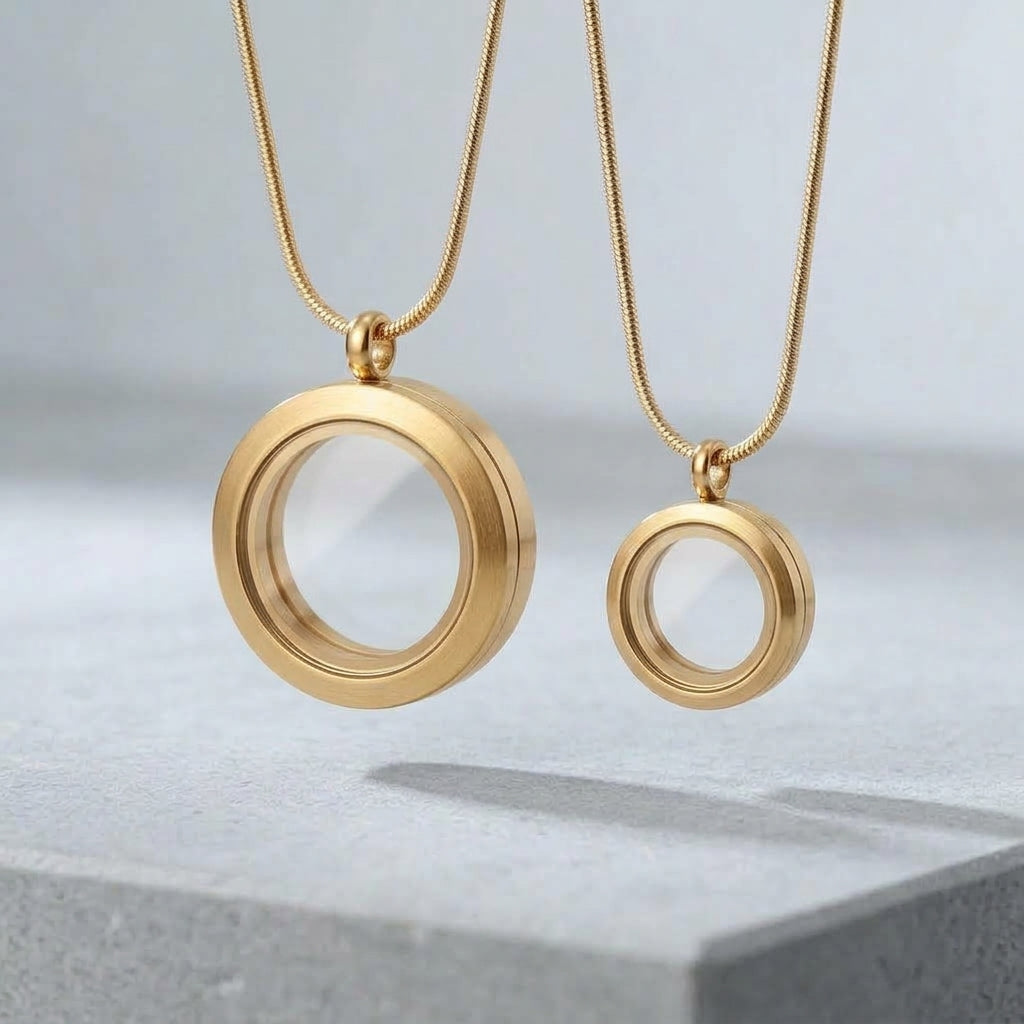 COMBO - Medalhão Grande Dourado + Medalhão Pequeno Dourado