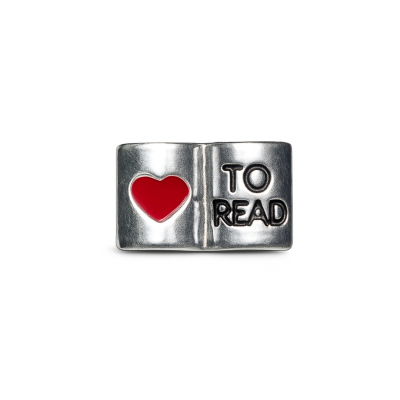 Charm - libro abierto plata