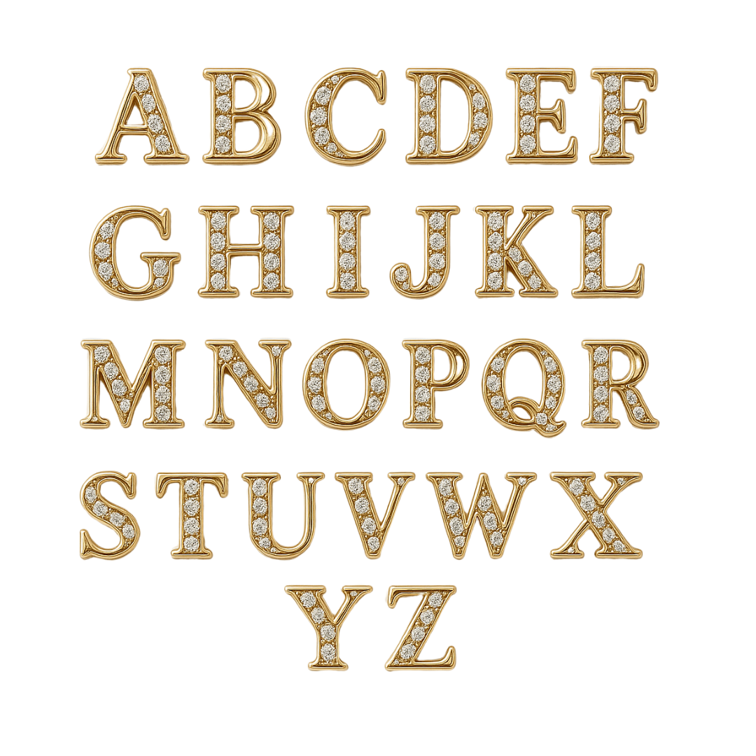 Charm - Letras Doradas c/brillo