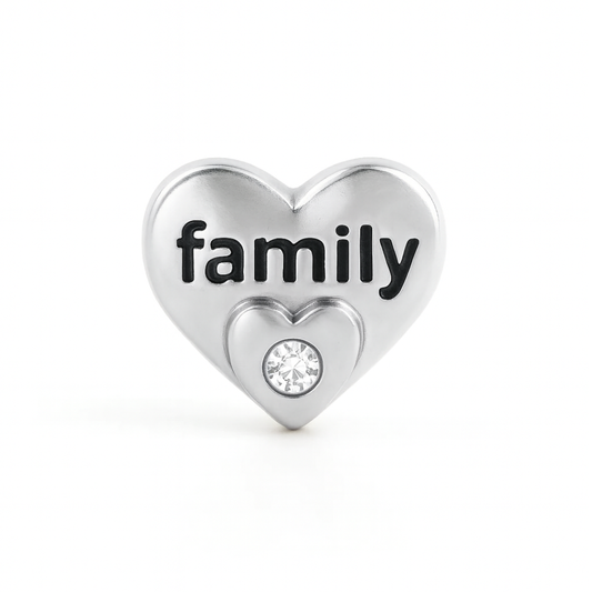 Charm - Corazón Familia Plata
