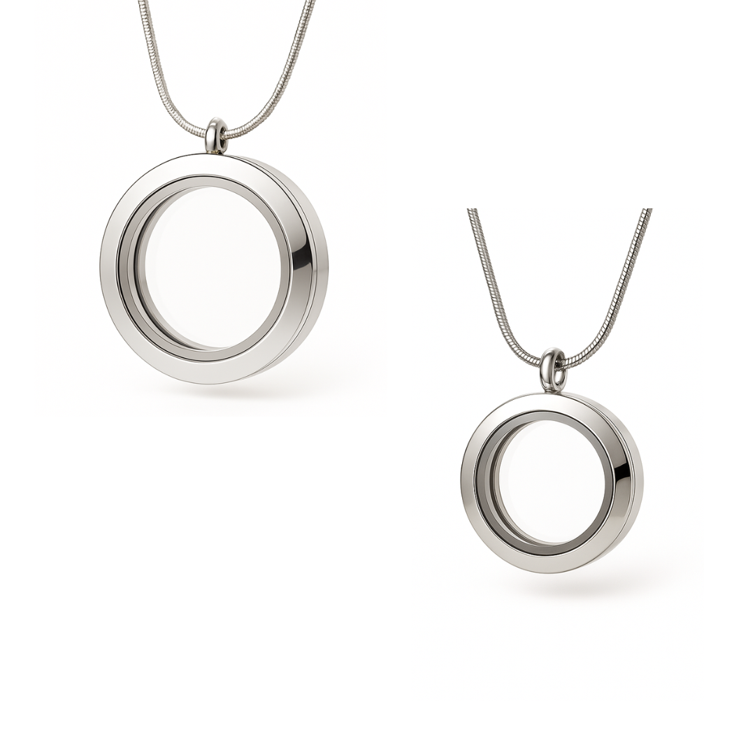 COMBO - Medalhão Grande Prata + Medalhão Pequeno Prata