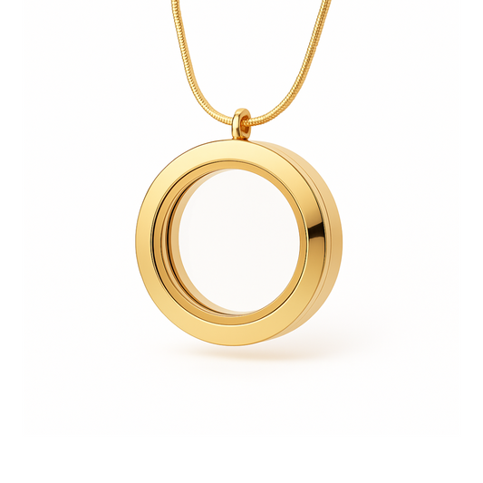 Medallón Dorado Liso Grande + Cordón Dorado