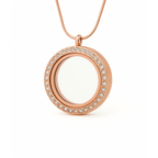 Medalhão Rosé C/brilho Grande + Fio Rosé