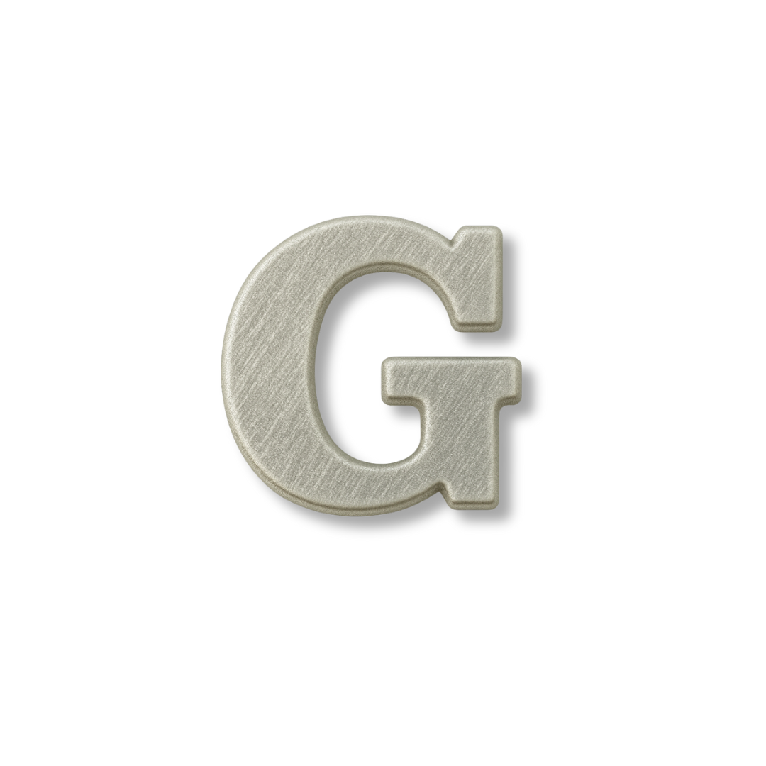 Charm - letras PLATA LISAS