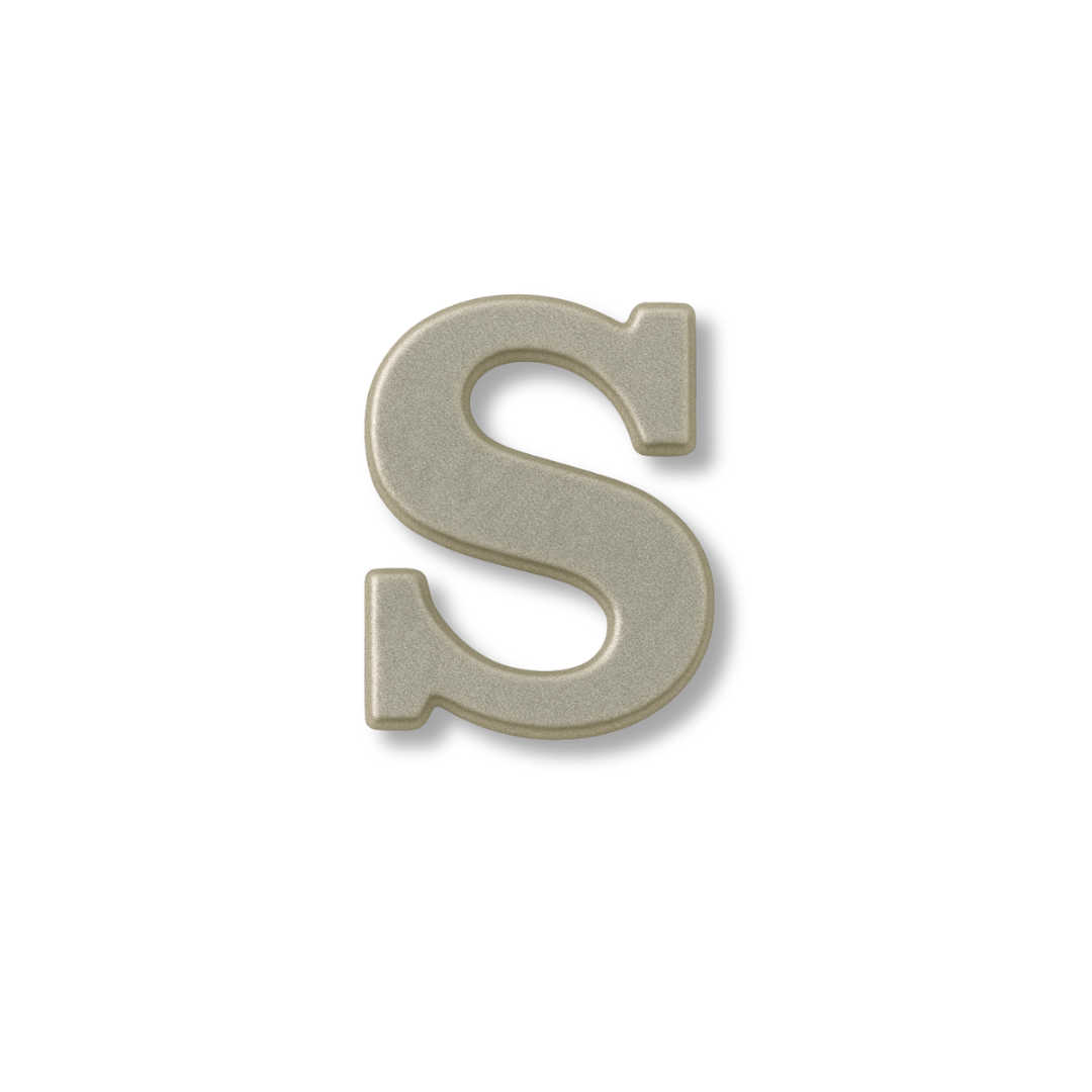 Charm - letras PLATA LISAS