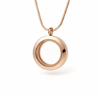 Medalhão Rosé Liso Pequeno + Fio Rosé