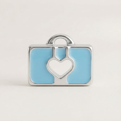 Charm - Maleta azul con corazón