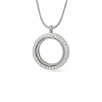 Medalhão Prata C/brilho Grande + Fio Prata