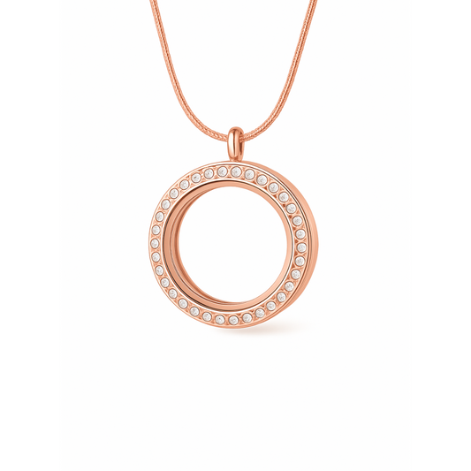 Medallón Rosado Con brillo Pequeño + Hilo Rosado