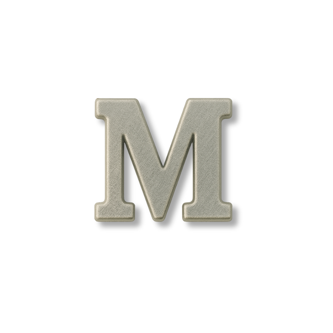 Charm - letras PLATA LISAS