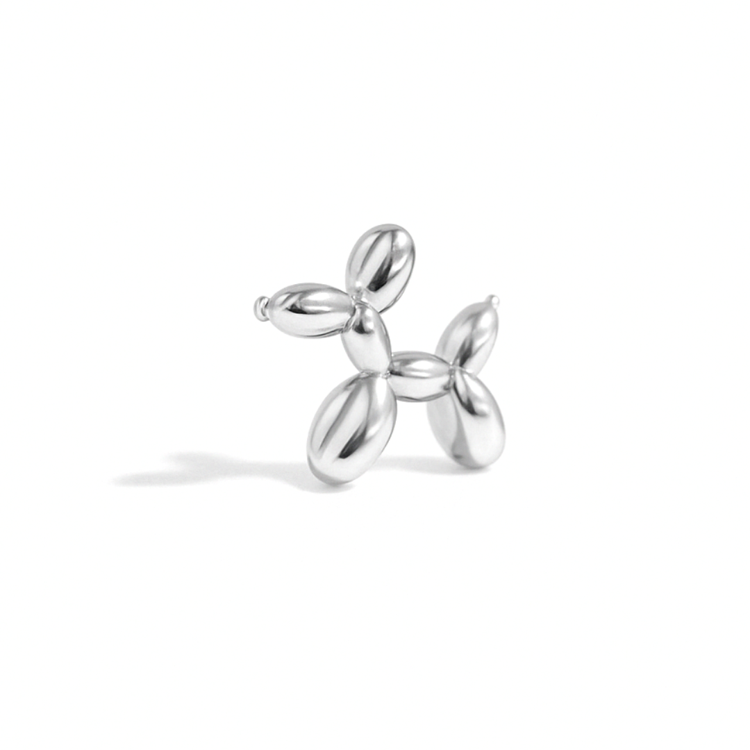 Charm - Balão em formato de cão prata