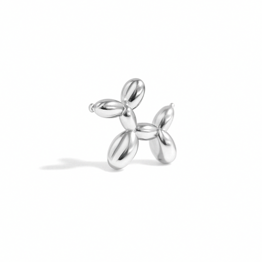 Charm - Balão em formato de cão prata