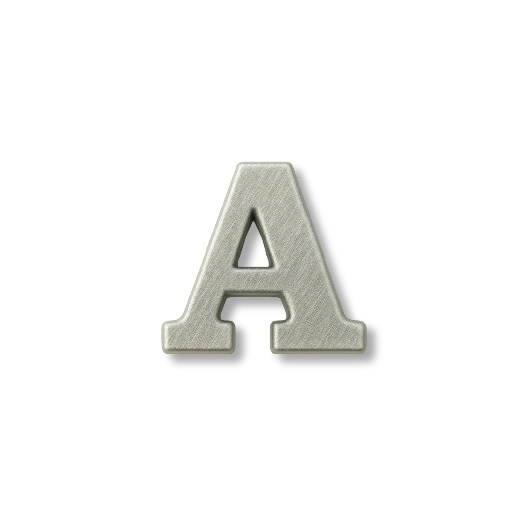 Charm - letras PLATA LISAS
