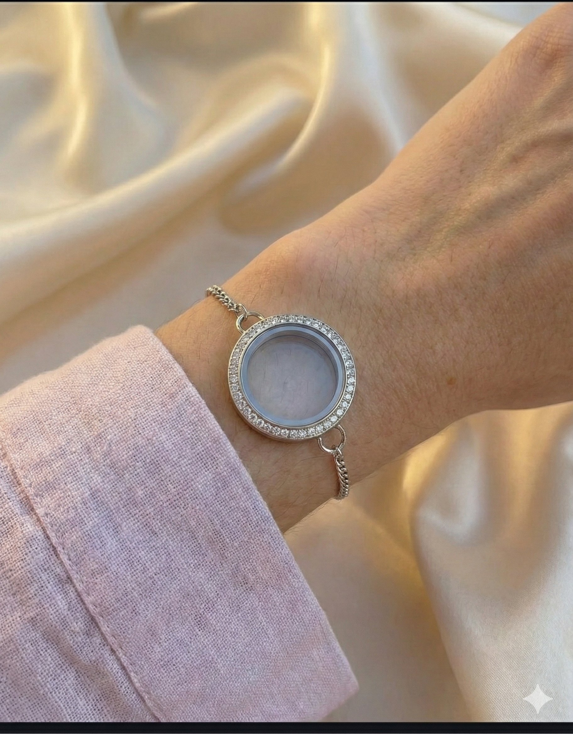 Pulseira Prata c\brilho