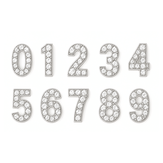 Números Plata c/brillo