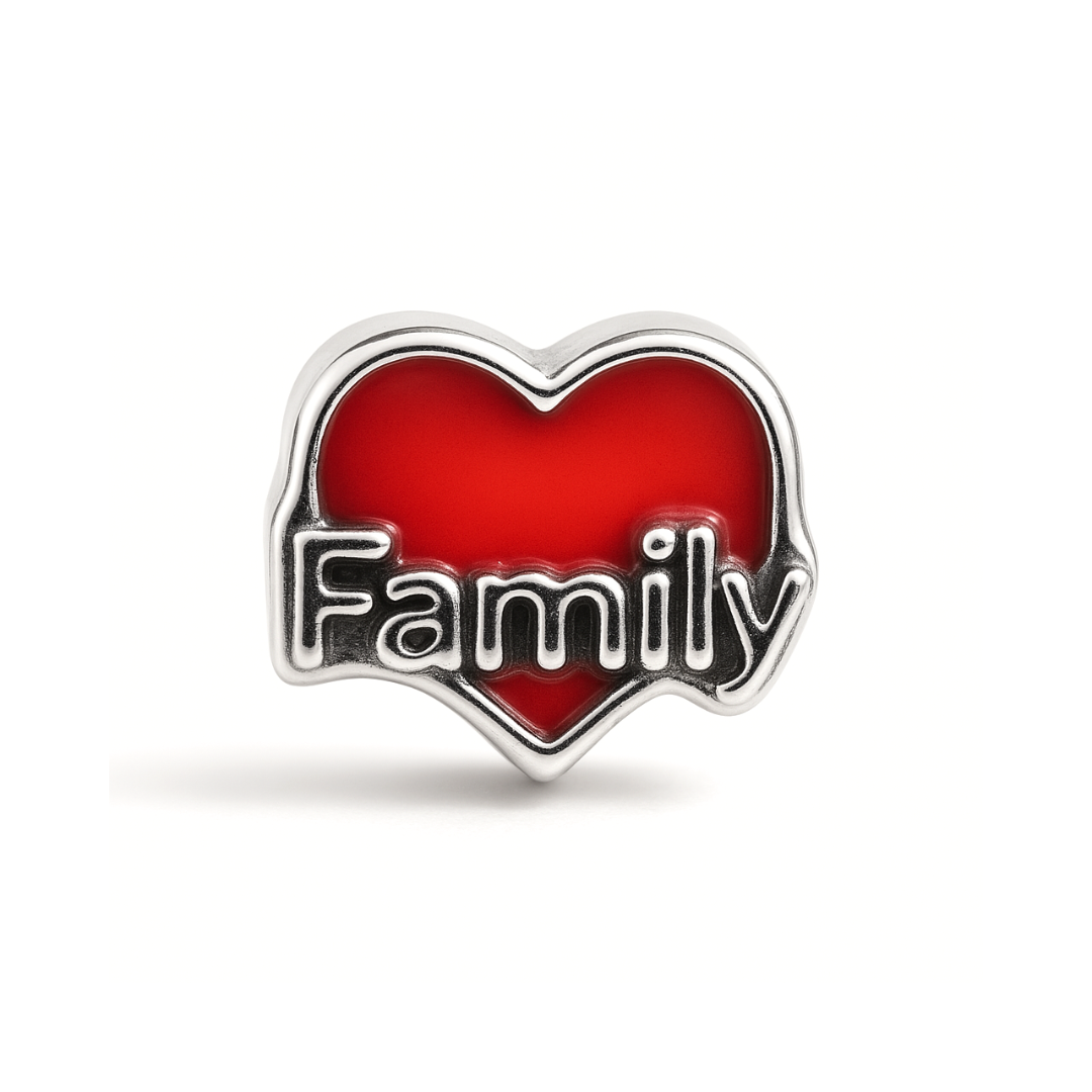 Charm - Coração Family Vermelho