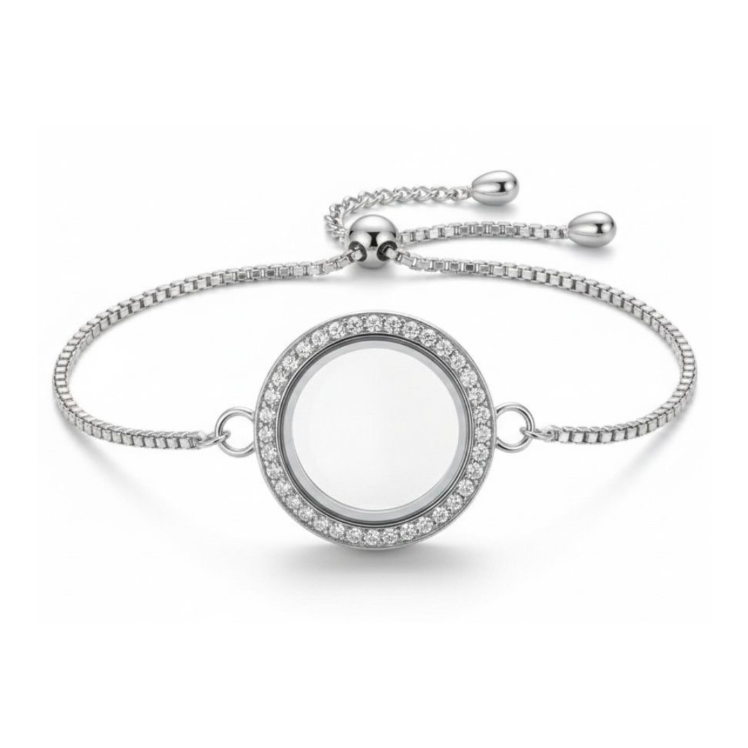 Pulseira Prata c\brilho