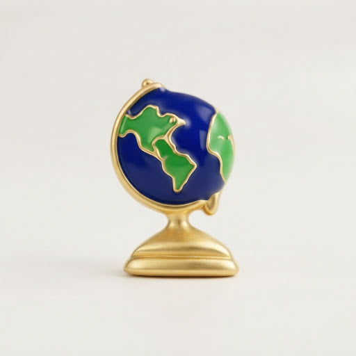 Charm - Mapa Mundo Globo Dorado