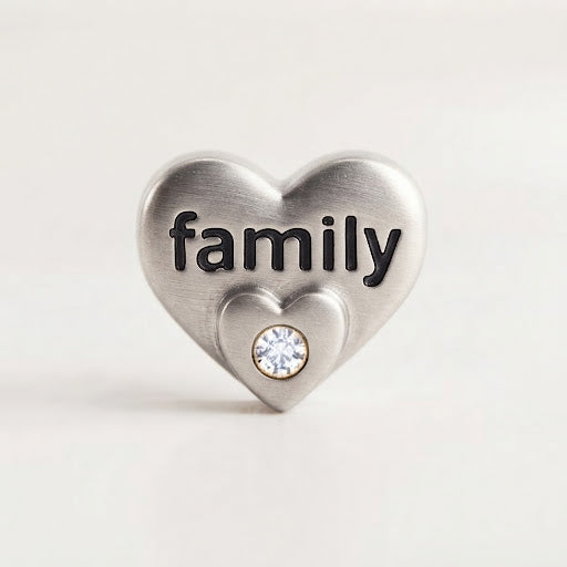 Charm - Coração Family Prata
