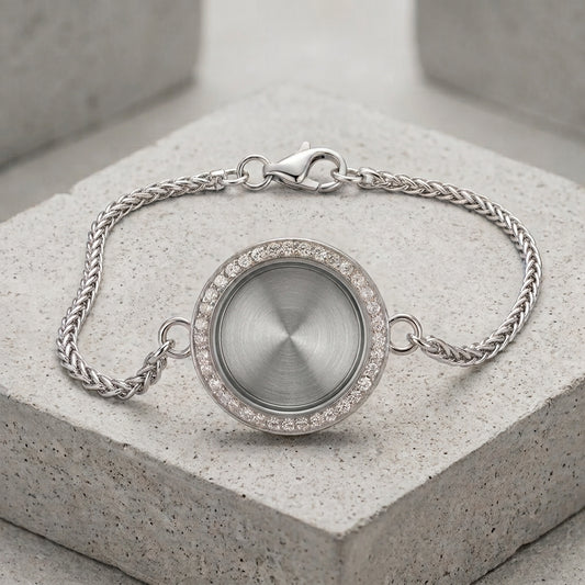 Pulseira Prata c\brilho Fundo Metalizado