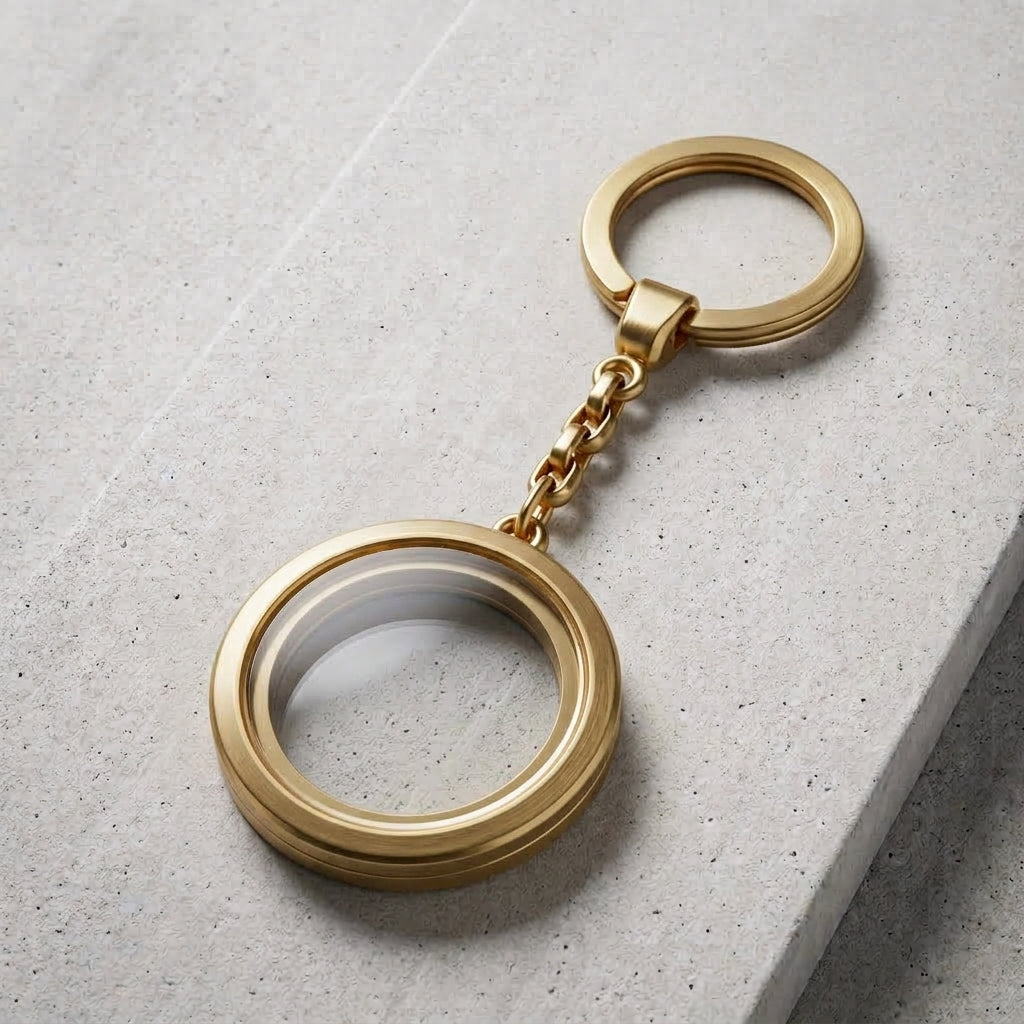Chaveiro Medalhão Dourado