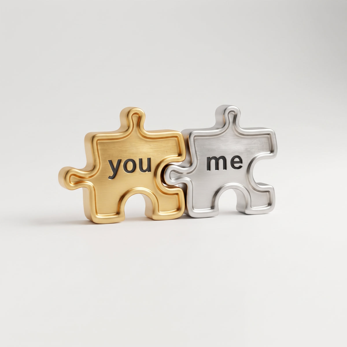Charm - Puzzle 2 peças "You & Me" dourado e prata