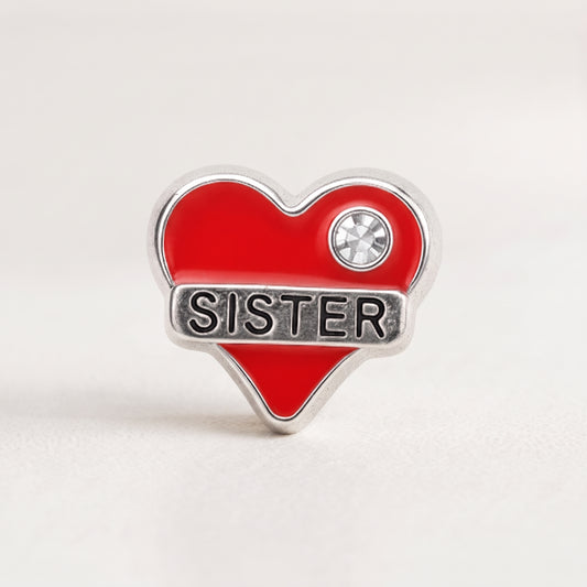 charm - coração sister (irmã)