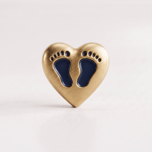 Charm - Coração Com Pezinhos de Bebé Azul