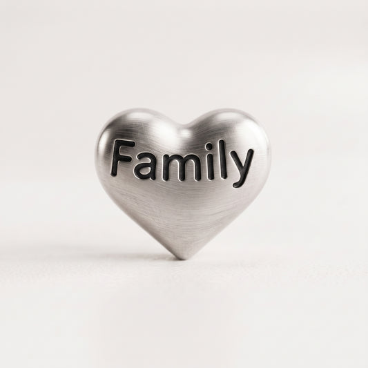 charm - coração family prata