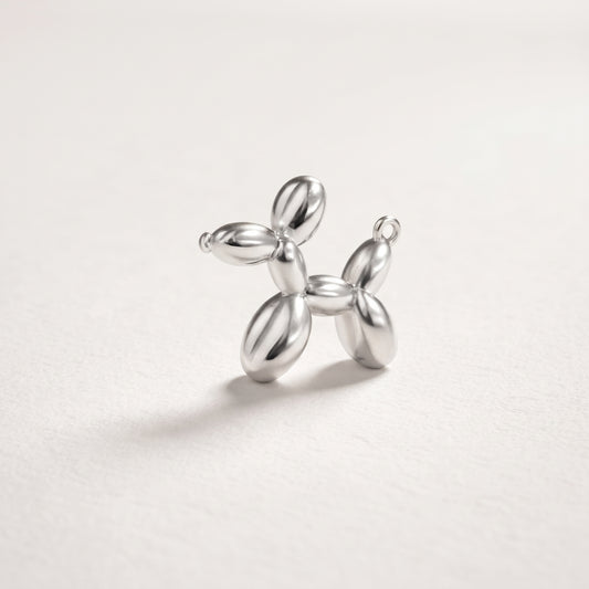 Charm - Balão em formato de cão prata