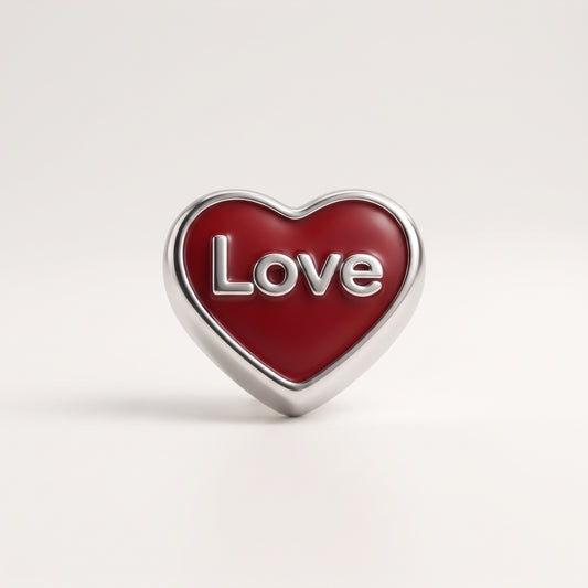 Charm - Coração Love Vermelho