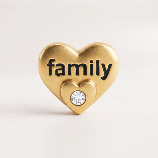 Charm - Coração Family Dourado