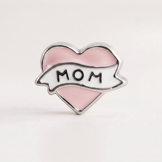 charm - coração rosa "mãe"