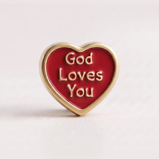 Charm - Corazón God Loves You Dorado