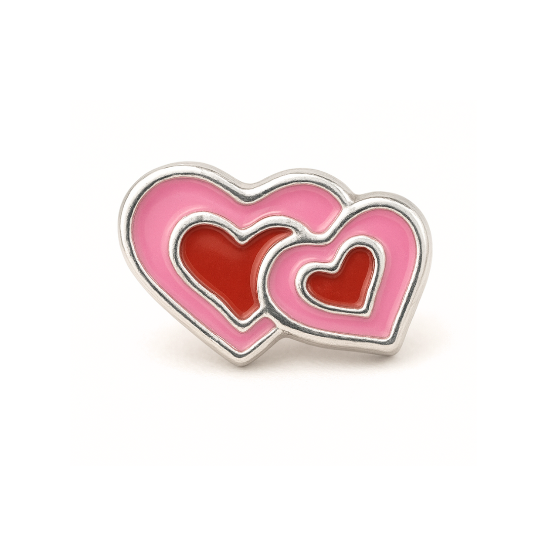 Charm - 2 corazones entrelazados