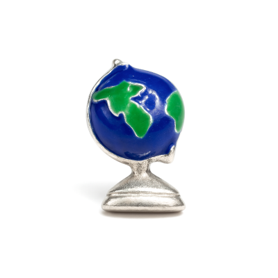Charm - Mapa Mundo Globo Prata