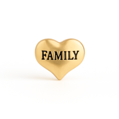 charm - coração family dourado