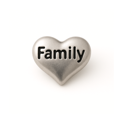 charm - coração family prata