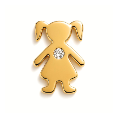 Charm - Menina c/cristal Dourada