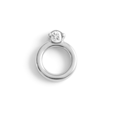 charm - aliança c/diamante prata