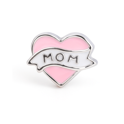 charm - coração rosa "mãe"