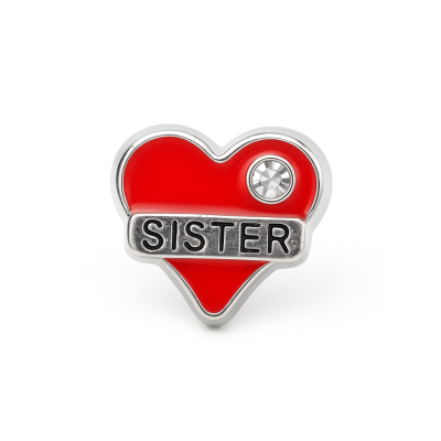 charm - coração sister (irmã)
