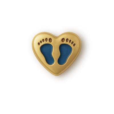 Charm - Coração Com Pezinhos de Bebé Azul
