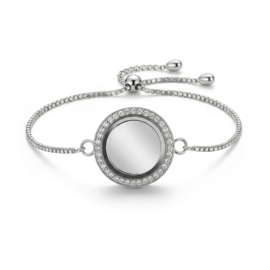 Pulseira Prata c\brilho Fundo Metalizado