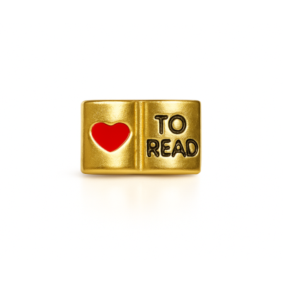 Charm - livro aberto dourado