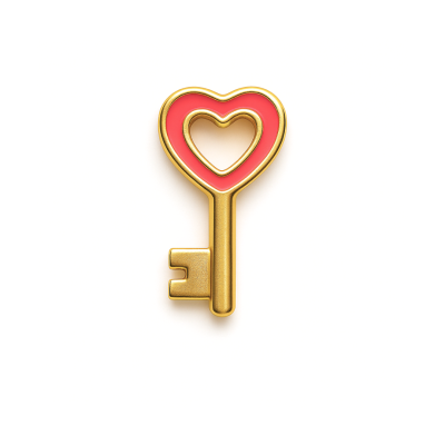 charm - llave del amor dorada