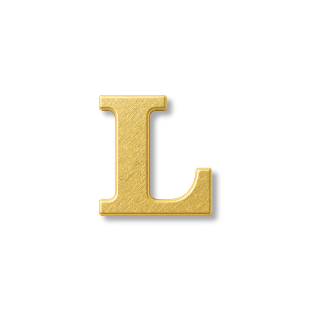Dijes - letras doradas lisas