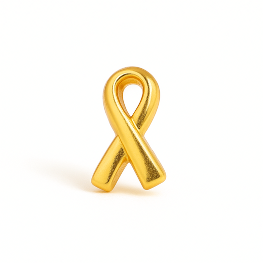 Charm - Laço da Conscientização dourado